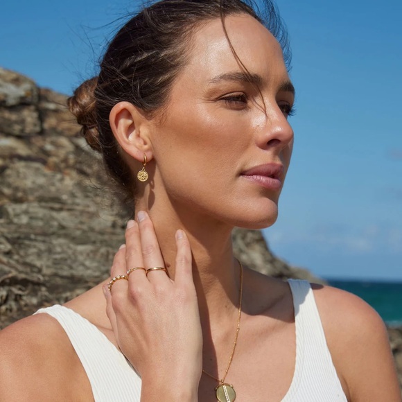 Atolea - Golden Sun Earrings - 18k Gold, Waterproof - New with Dust Bag - Picture 6 of 8